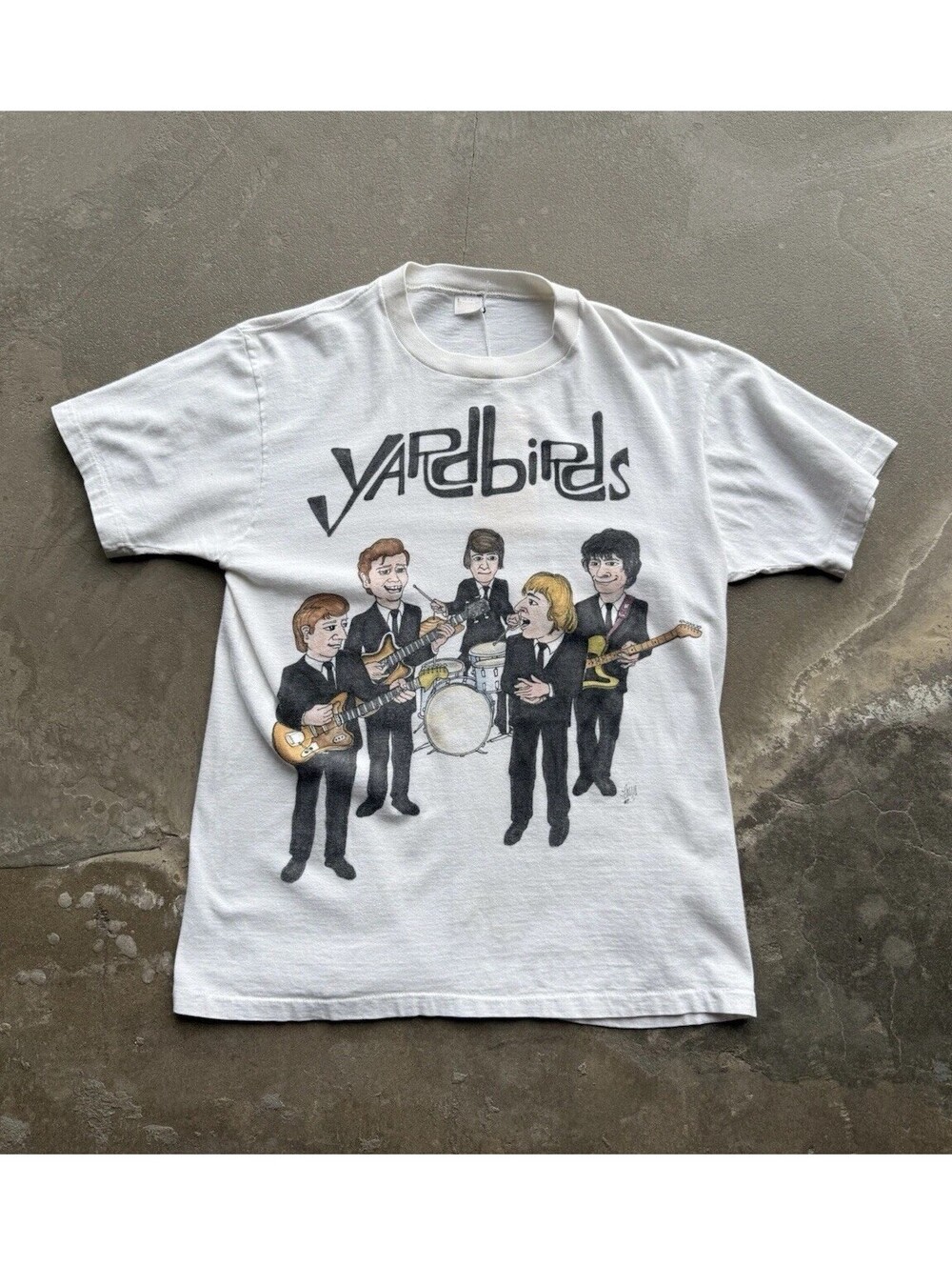 Vintage 80s The Yardbirds Band T Shirt Jeff Beck Eric Clapton Jimmy Page